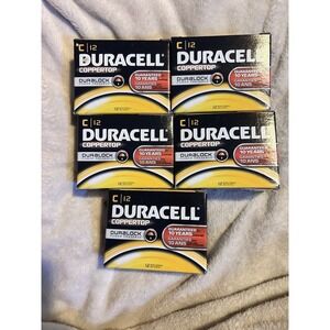 FIVE‎ BOXES! Duracell  Battery, C Size, 12 Per Box! EXPIRED